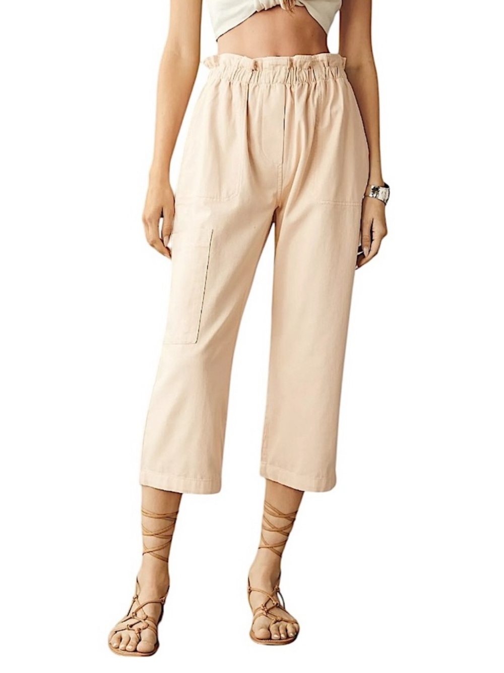 By Anthropologie Paperbag Crop Pants